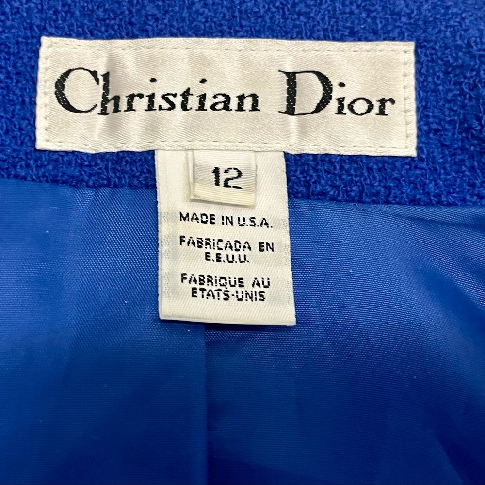 Christian Dior Royal Blue Women’s Wool Skirt Suit Size 12